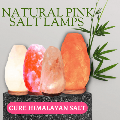 Natural pink salt lamps