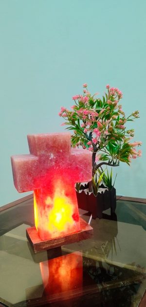 Himalayan Natural Crucifix / Cross Sign Salt Lamp - Image 2