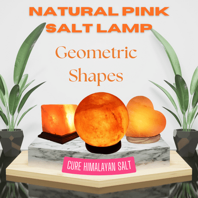 natural pink salt lamps geometric shapes exporter cure Himalayan pink salt